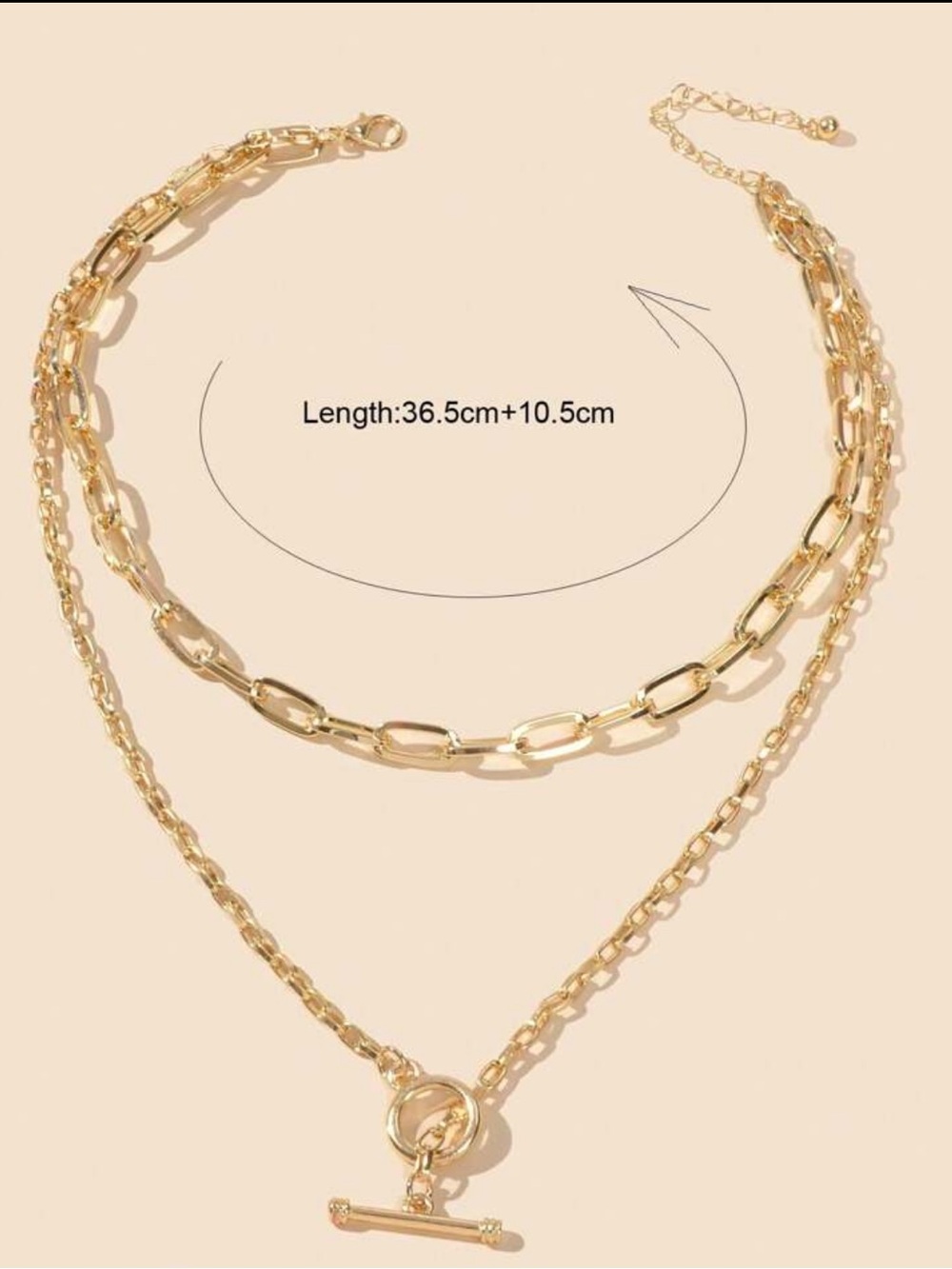 Monaco Layered Toggle Link Necklace Set - Picture 3 of 3